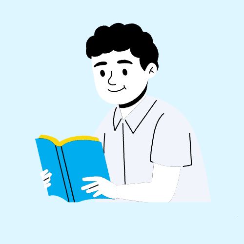 Boy reading a book